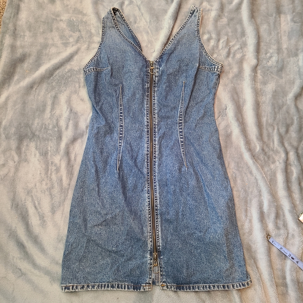 Esprit Denim Zip-Front Midi Dress